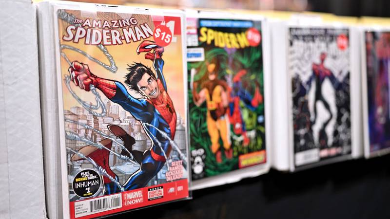 NEW YORK, NEW YORK - OCTOBER 14: Comic books on display during New York Comic Con 2023 - Day 3 at Javits Center on October 14, 2023 in New York City. (Photo by Roy Rochlin/Getty Images for ReedPop)