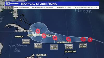 Tropical Storm Fiona Heads For The Caribbean