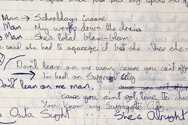 David Bowie’s handwritten corrected lyric sheet could top $100K at auction
