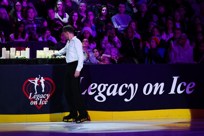 Ice skaters performing