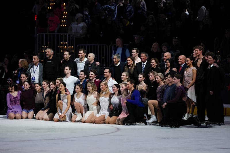 Ice skaters performing